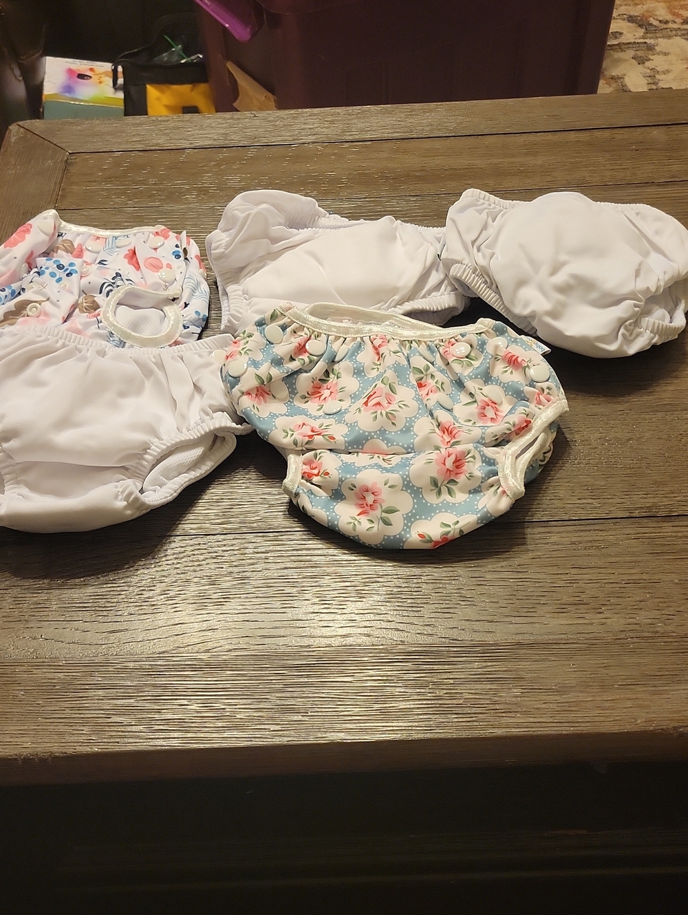 Baby Waterproof Reusable Diapers - White & Floral